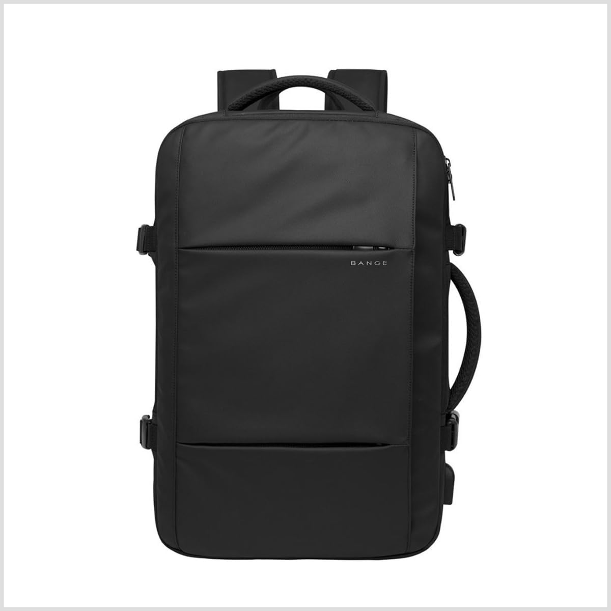 BANGE Mochila Executiva Expansível para Notebook de Até 17.3 Polegadas Bagagem de Mão para Viagens Impermeável Entrada USB para Carregador Portátil Design Discreto - Preta