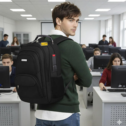 Mochila Masculina Feminina Saída USB e Fone Semi Impermeável Cabo de Aço Notebook Escola Faculdade Viagem