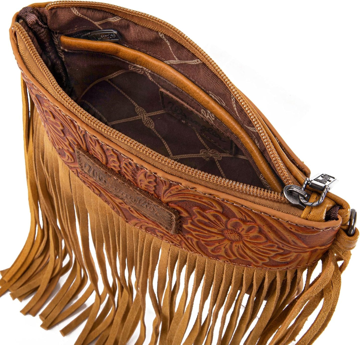 Bolsa tiracolo feminina Wrangler Clutch com franjas