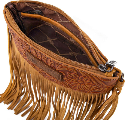 Bolsa tiracolo feminina Wrangler Clutch com franjas