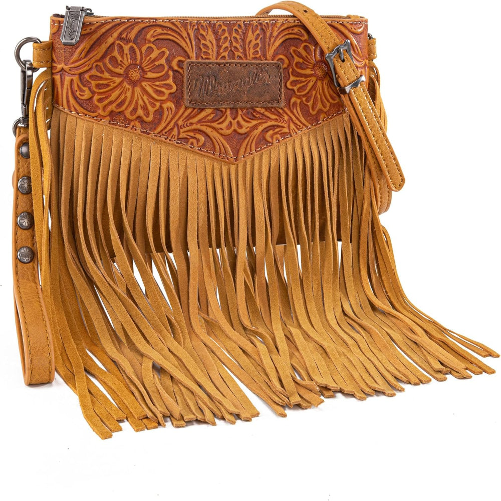 Bolsa tiracolo feminina Wrangler Clutch com franjas