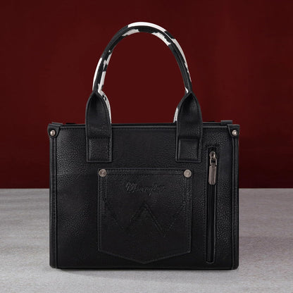 Bolsa feminina Wrangler com estampa de vaca e alça superior