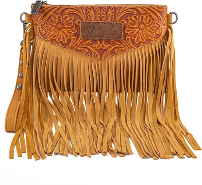 Bolsa tiracolo feminina Wrangler Clutch com franjas